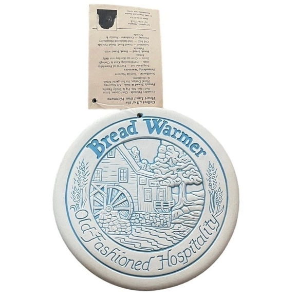 Vintage Gourmet Ceramic Bread Warmer Round Disc Old Fashioned Warming Stone - Picture 1 of 3